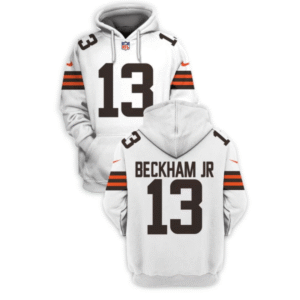 Browns 13 Odell Beckham Jr. New White 2021 Stitched New Hoodie