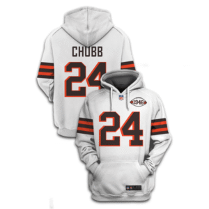 Browns 24 Nick Chubb New White 2021 Stitched New Hoodie
