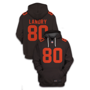 Browns 80 Jarvis Landry Brown 2021 Stitched New Hoodie