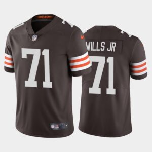 Browns 71 Jedrick Wills Brown 2020 Draft Vapor Limited Men Jersey