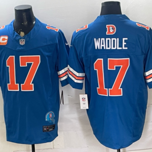 Denver Broncos 17 Waddle Blue F.U.S.E. Vapor Limited Men Jersey with C Patch