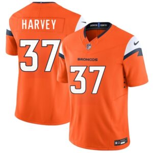 Nike Broncos 37 RJ Harvey Orange 2025 Draft F.U.S.E. Vapor Limited Men Jersey