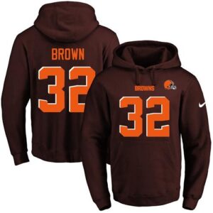Browns 32 Jim Brown Brown Men Pullover Hoodie