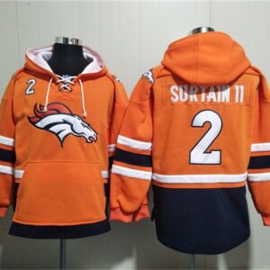 Broncos 2 Pat Surtain II Orange Ageless Must-Have Lace-Up Pullover Hoodie