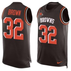 Browns 32 Jim Brown Brown Men Limited Tank Top Jersey