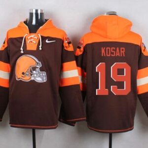 Browns 19 Bernie Kosar Brown Player Pullover Sweatshirt Hoodie