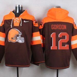 Browns 12 Josh Gordon Brown Player Pullover Sweatshirt Hoodie