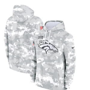 Broncos 2024 White Grey Salute To Service Hoodie (Runs Small)