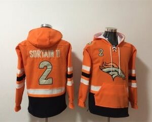 Broncos 2 Patrick Surtain II Orange Ageless Must-Have Lace-Up Pullover Hoodie