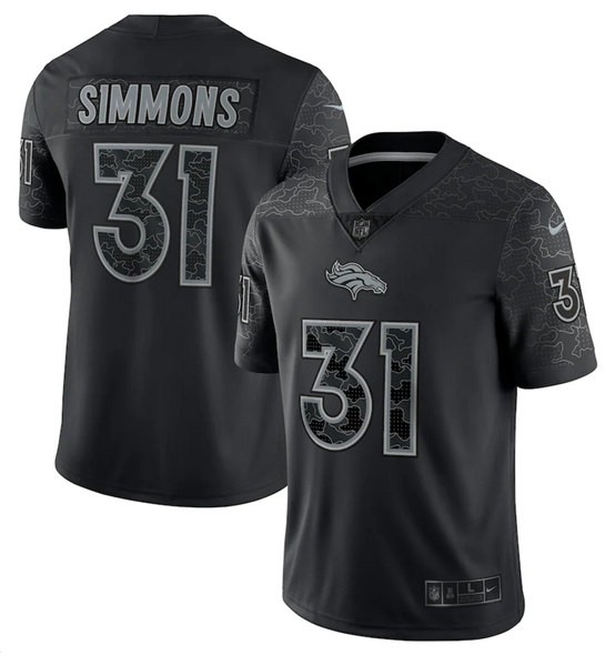 Nike Broncos 31 Justin Simmons Black Reflective Vapor Limited Men Jersey