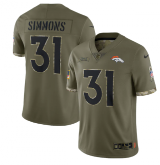 Nike Denver Broncos 31 Justin Simmons Olive 2022 Salute To Service Limited Men Jersey