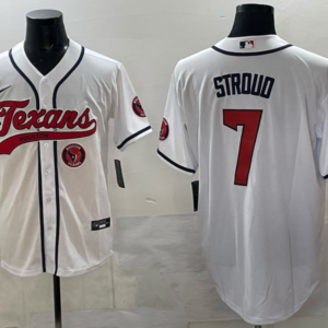 Nike Texans 7 Stroud White Baseball Vapor Limited Men Jersey