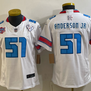 Houston Texans 51 Will Anderson Jr. White 2026 Rivalries F.U.S.E. Vapor Limited Youth Jersey with 25th Patch
