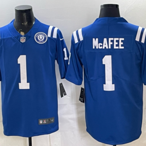 Indianapolis Colts 1 Mcafee Blue Team Logo Vapor Limited Men Jersey