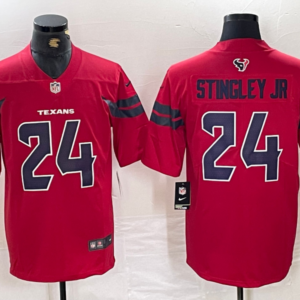 Nike Texans 24 Stingley JR Red Vapor Limited Men Jersey