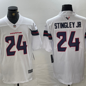 Nike Texans 24 Stingley JR White Vapor Limited Men Jersey