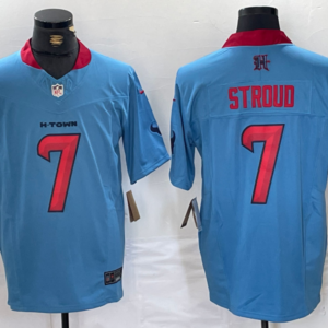 Nike Texans 7 C.J. Stroud Blue 2024 F.U.S.E. Vapor Limited Men Jersey