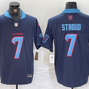 Nike Texans 7 C.J. Stroud Navy F.U.S.E. Vapor Limited Men Jersey