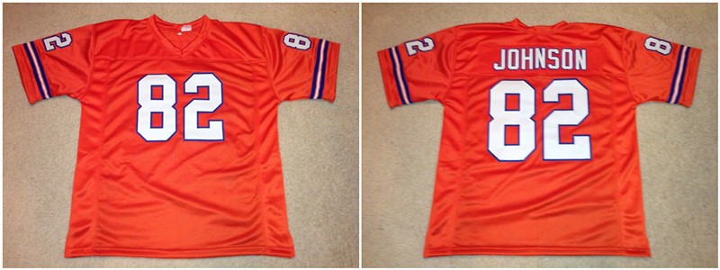 Broncos 82 Vance Johnson Orange Throwback Men Jersey