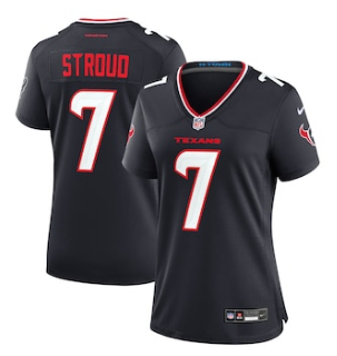 Nike Texans 7 CJ Stroud Navy 2024 New Vapor Limited Women Jersey
