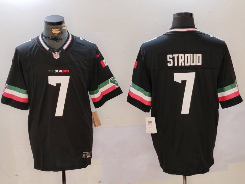 Nike Texans 7 C.J. Stroud Black Mexico F.U.S.E. Vapor Limited Men Jersey