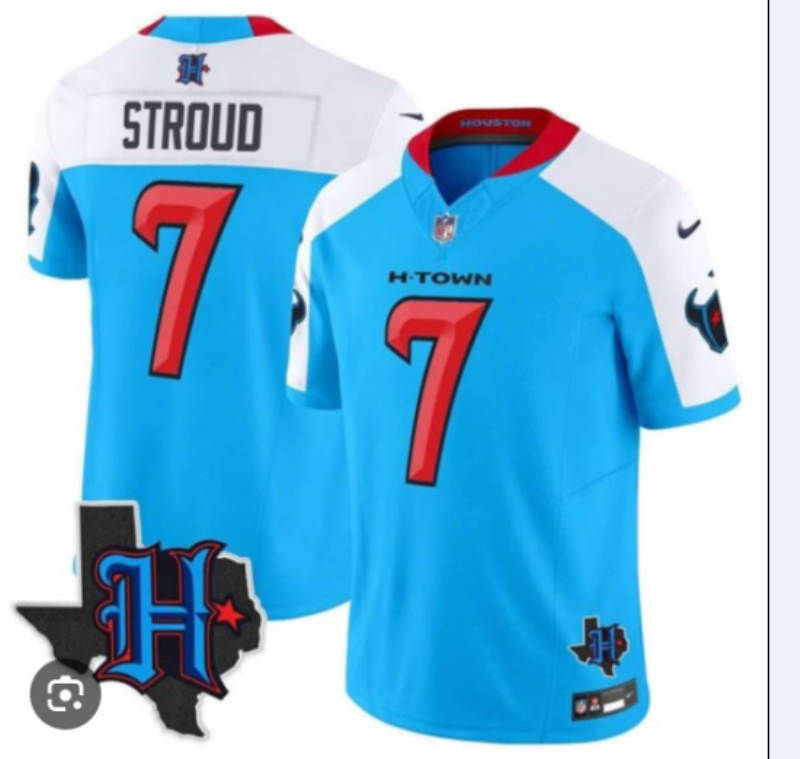 Nike Texans 7 C.J. Stroud New Blue F.U.S.E. Vapor Limited Men Jersey