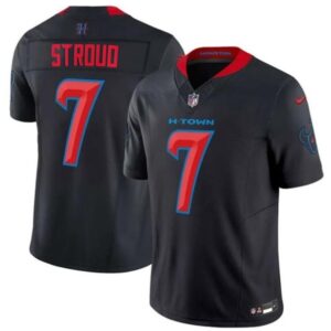Nike Texans 7 C.J. Stroud Navy 2024 New F.U.S.E. Vapor Limited Men Jersey