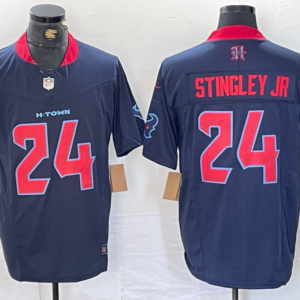 Nike Texans 24 Stingley JR Navy 2024 F.U.S.E. Vapor Limited Men Jersey
