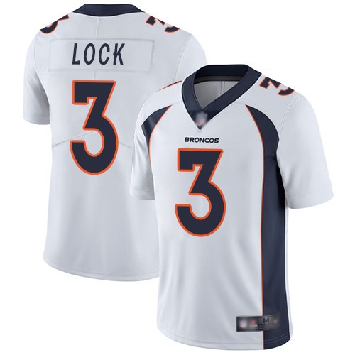 Broncos 3 Drew Lock White 2019 Draft Vapor Untouchable Limited Men Jersey