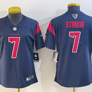 Nike Texans 7 C.J. Stroud Blue Vapor Untouchable Limited Women Jersey