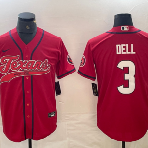Nike Texans 3 DELL Red Vapor Baseball Limited Men Jersey