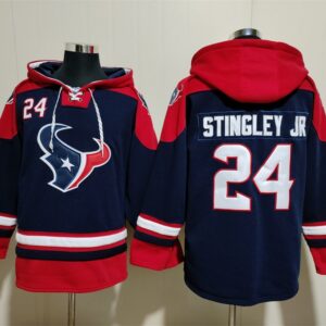 Nike Texans 24  Stingley Jr Blue Red Hoodie Sweatshirt