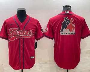 Nike Texans Blank Red Team Big Logo With Patch Vapor Baseball Limited Men Jersey