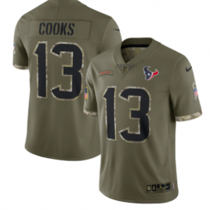 Nike Houston Texans 13 Brandin Cooks Olive 2022 Salute To Service Limited Men Jersey