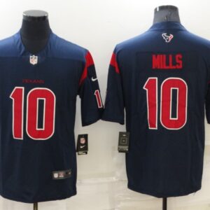 Nike Texans 10 Mills Blue Color Rush Limited Men Jersey