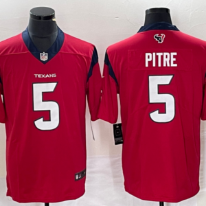 Nike Texans 5 Jalen Pitre Red Vapor Untouchable Limited Men Jersey