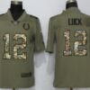 Nike Colts 12 Andrew Luck Olive Camo Salute To Service Limited Men Jersey