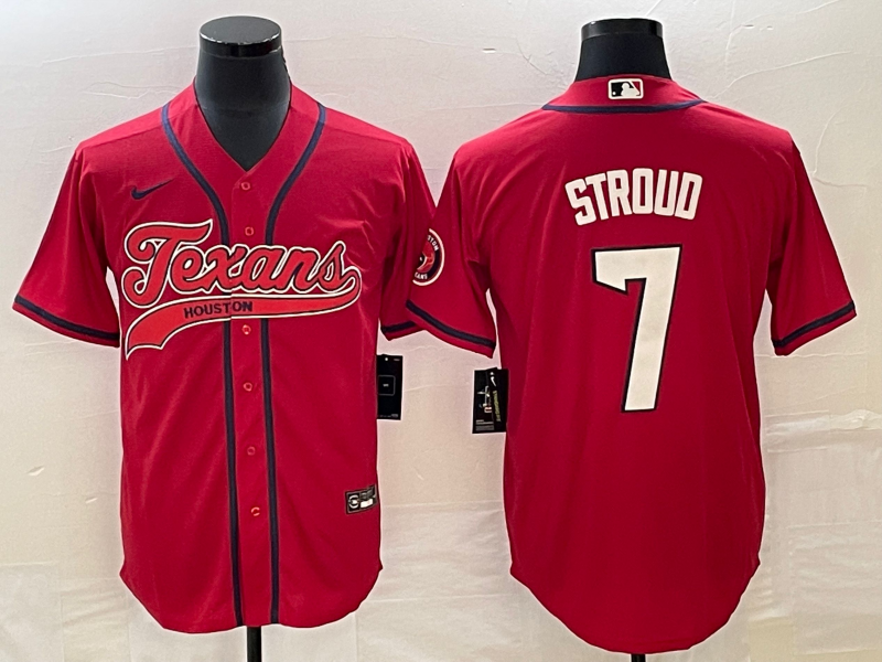 Nike Texans 7 CJ Stroud Red Baseball Vapor Limited Men Jersey