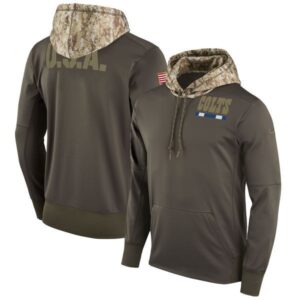 Nike Indianapolis Colts Olive 2017 Salute to Service Sideline Therma Pullover Men Hoodie