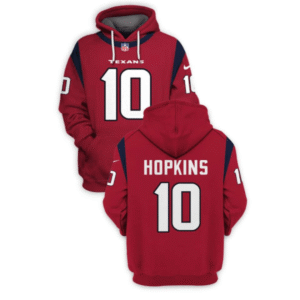 Texans 10 Deandre Hopkins Red 2021 Stitched New Hoodie
