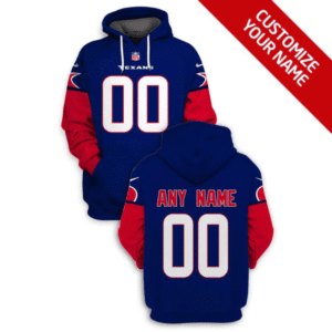 Texans Customized Blue Red 2021 Stitched New Hoodie