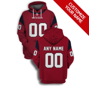 Texans Customized Red 2021 Stitched New Hoodie