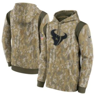 Nike Houston Texans Camo 2021 Salute To Service Therma Performance Pullover Hoodie
