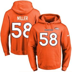 Broncos 58 Von Miller Orange Men Pullover Hoodie