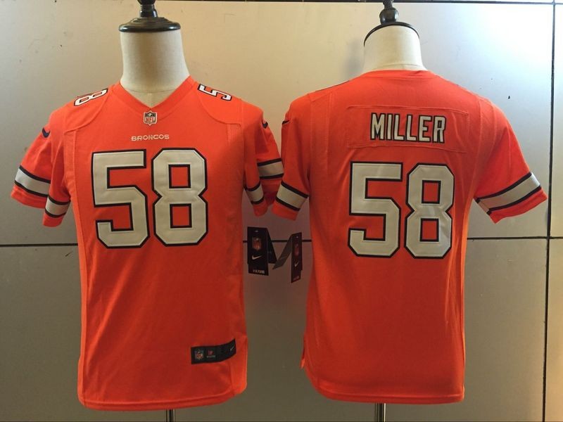 Broncos 58 Von Miller Orange Color Rush Youth Jersey
