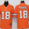 Broncos 18 Peyton Manning Orange Color Rush Men Limited Jersey