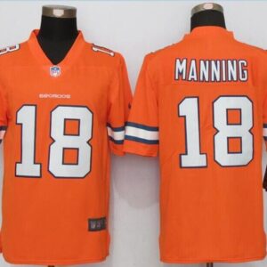 Broncos 18 Peyton Manning Orange Color Rush Men Limited Jersey