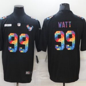 Nike Texans 99 J.J. Watt Rainbow Black Limited Men Jersey