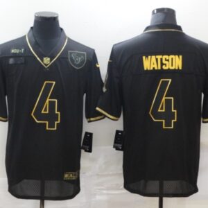 Nike Texans 4 Deshaun Watson 2020 Black Gold Salute To Service Limited Men Jersey