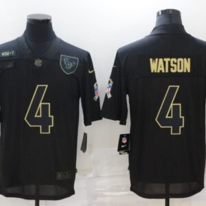 Nike Texans 4 Deshaun Watson 2020 Black Salute To Service Limited Men Jersey